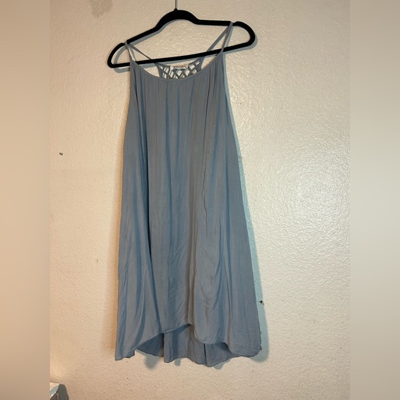 Sandra Fellini Made In Italy Light Blue Sleeveless Top Asymmetrical Lagenlook - Picture 9 of 13